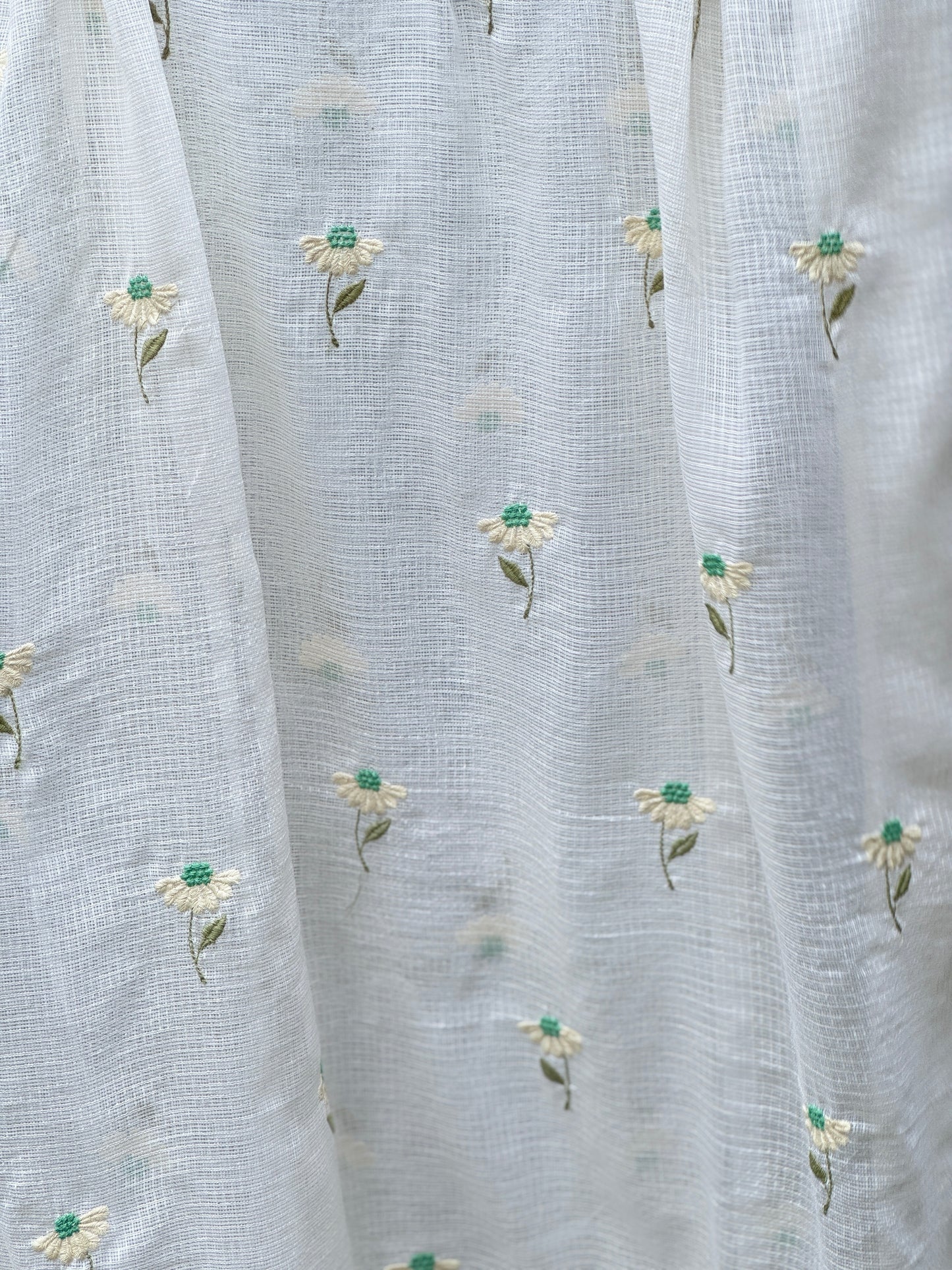 Embroidered Kota Fabric