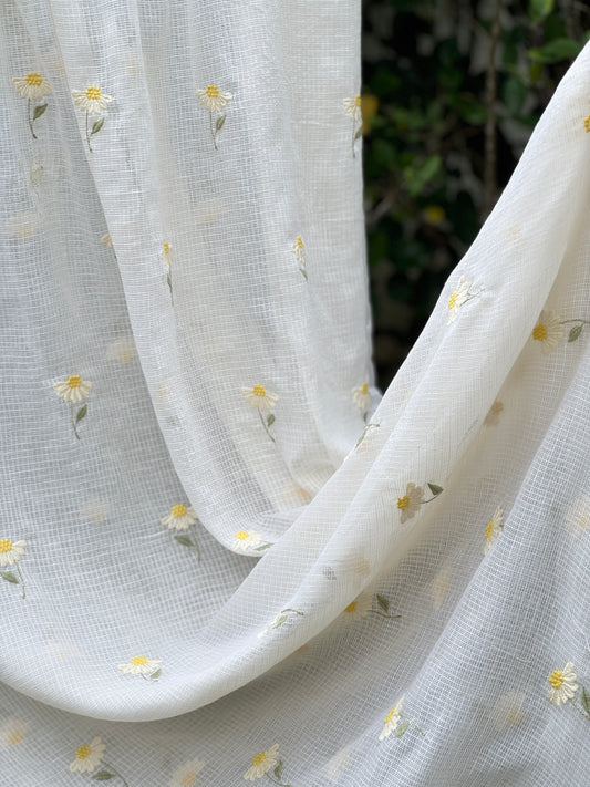 Embroidered Kota Fabric
