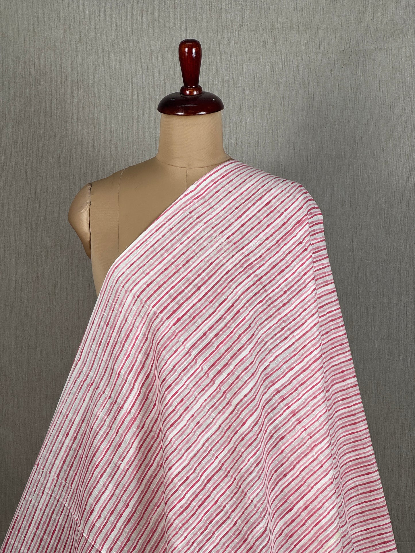 Block Printed Dobby  Cotton Fabric