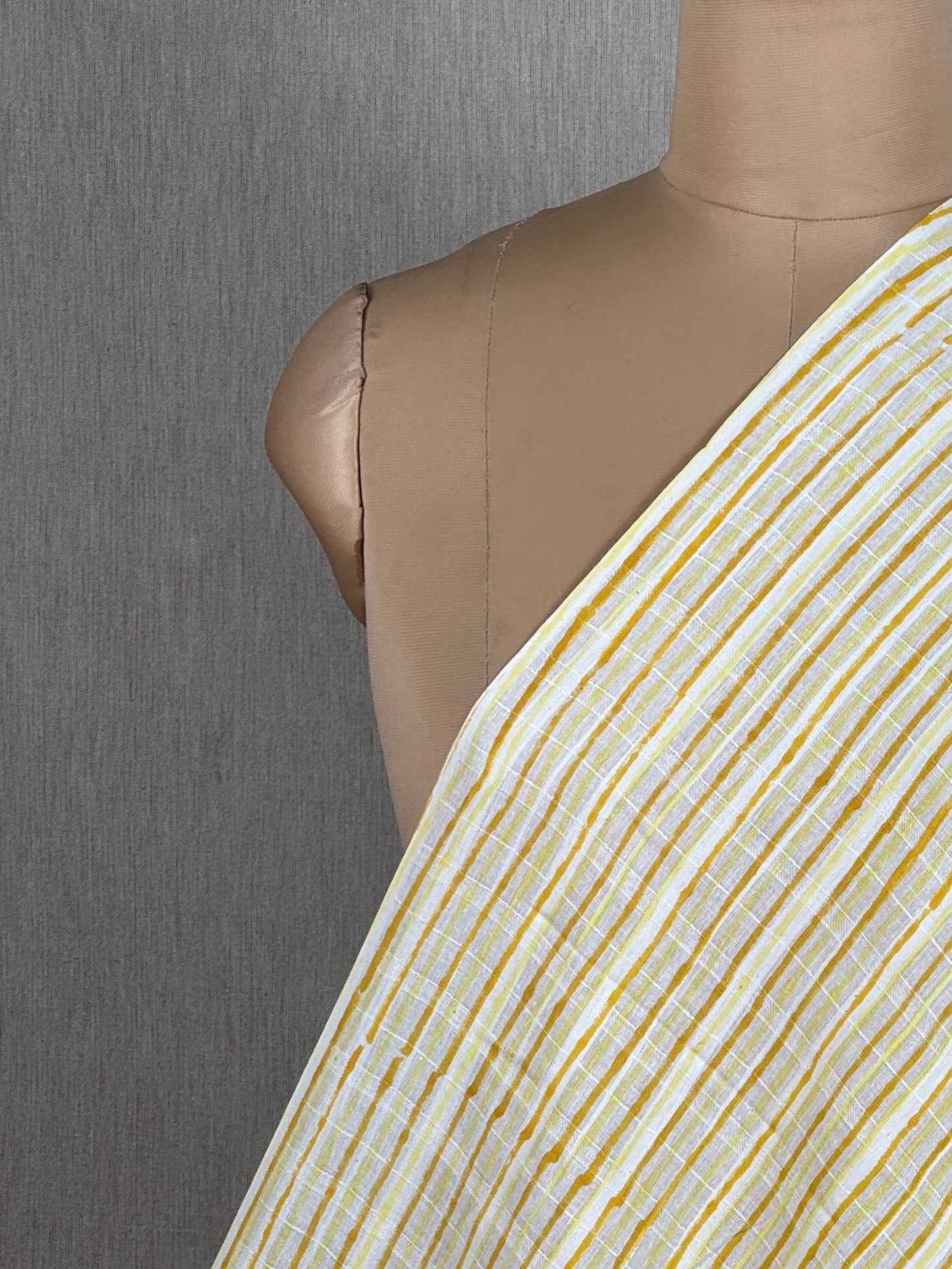 Block Printed Dobby  Cotton Fabric