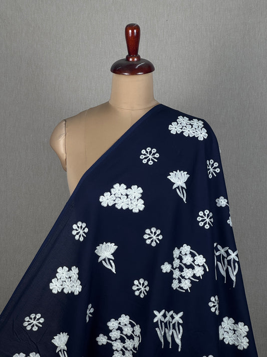 Embroidered Mulmul Cotton Fabric