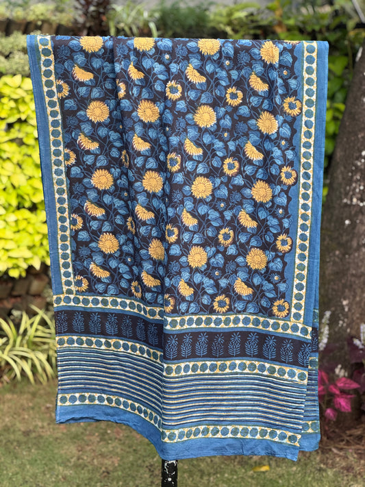 Block Printed Mulmul Cotton Dupatta