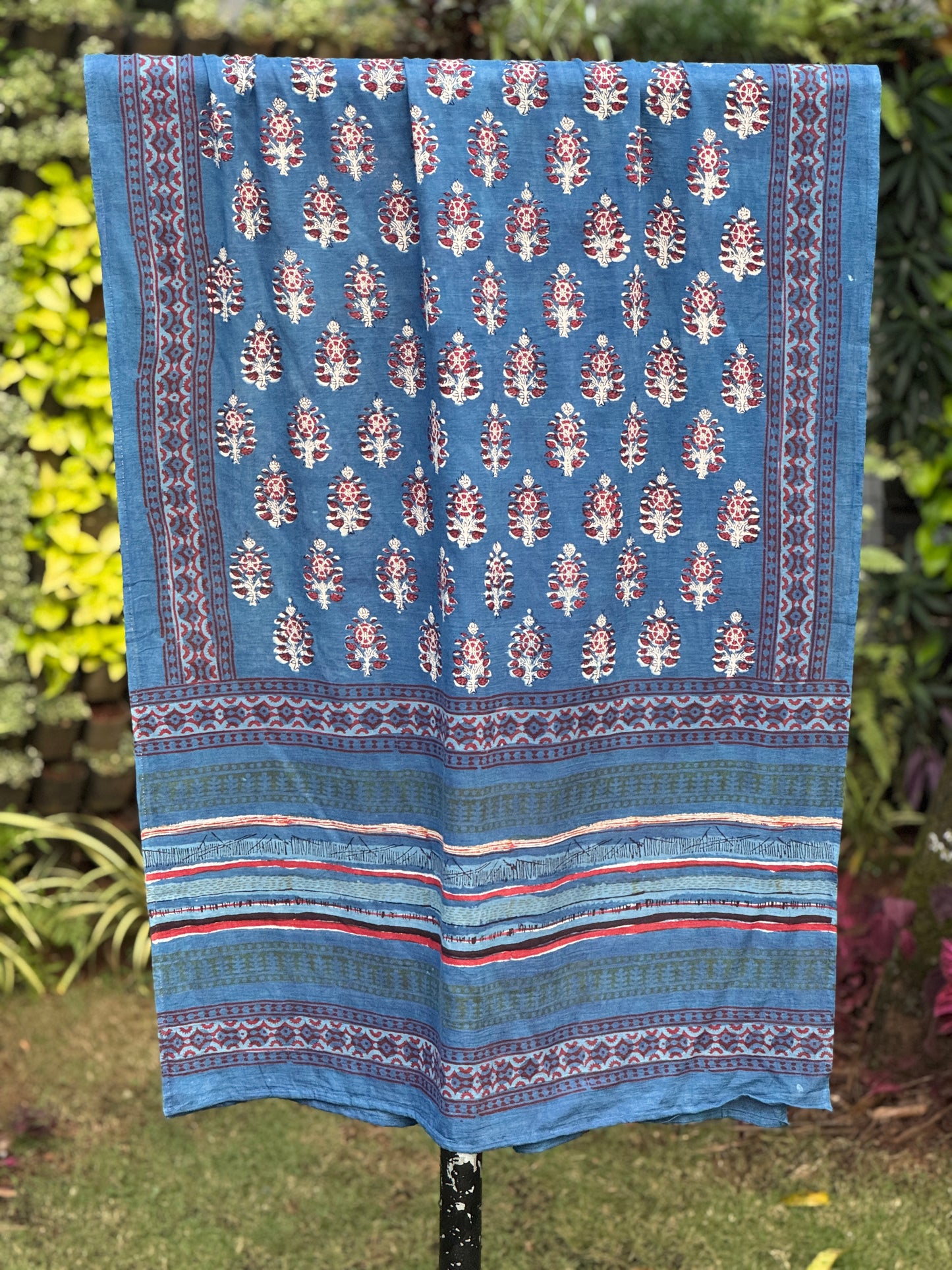 Block Printed Mulmul Cotton Dupatta
