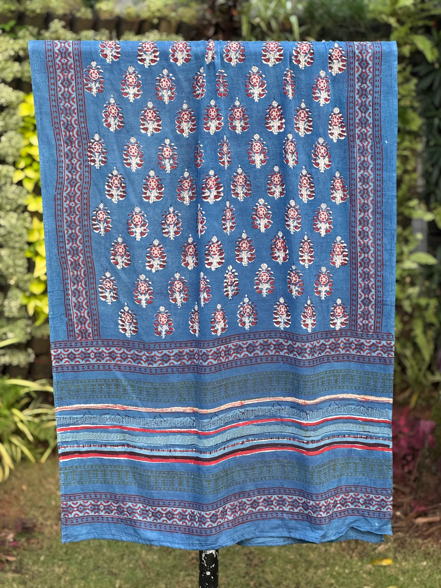Block Printed Mulmul Cotton Dupatta