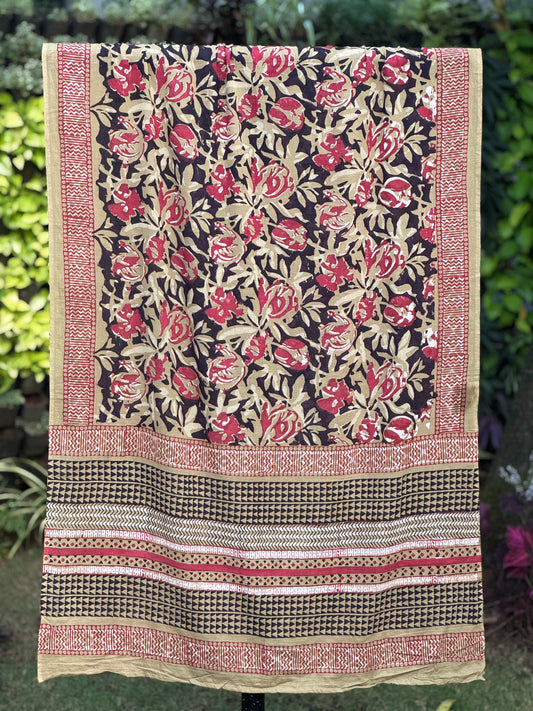 Block Printed Mulmul Cotton Dupatta