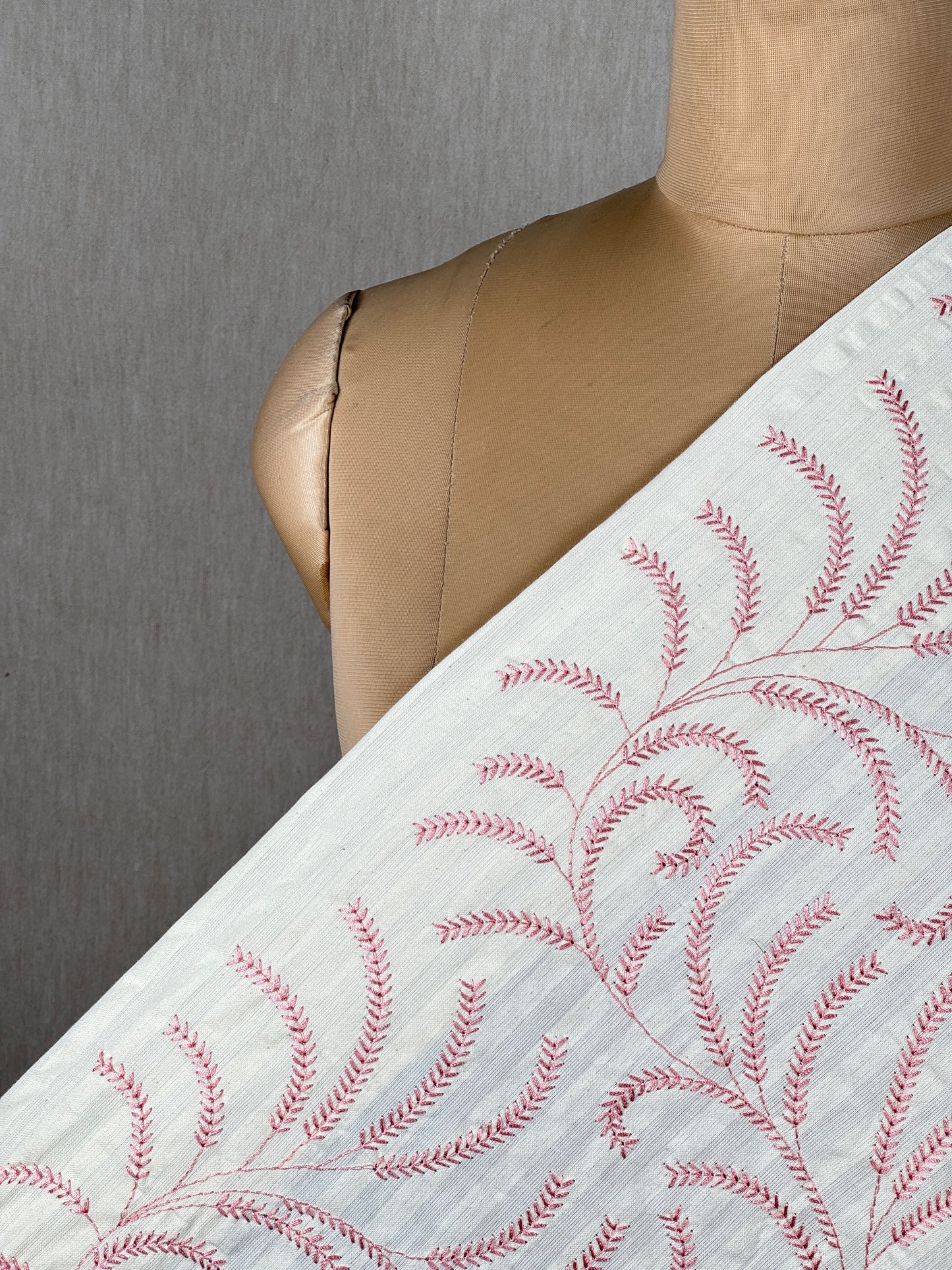 Embroidered Dobby Cotton Fabric