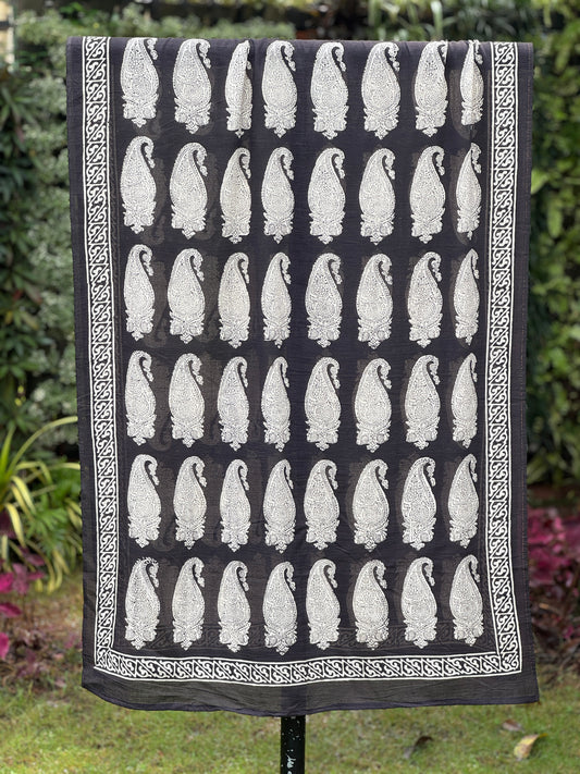 Block Printed Mulmul Cotton Dupatta