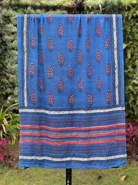 Block Printed Mulmul Cotton Dupatta
