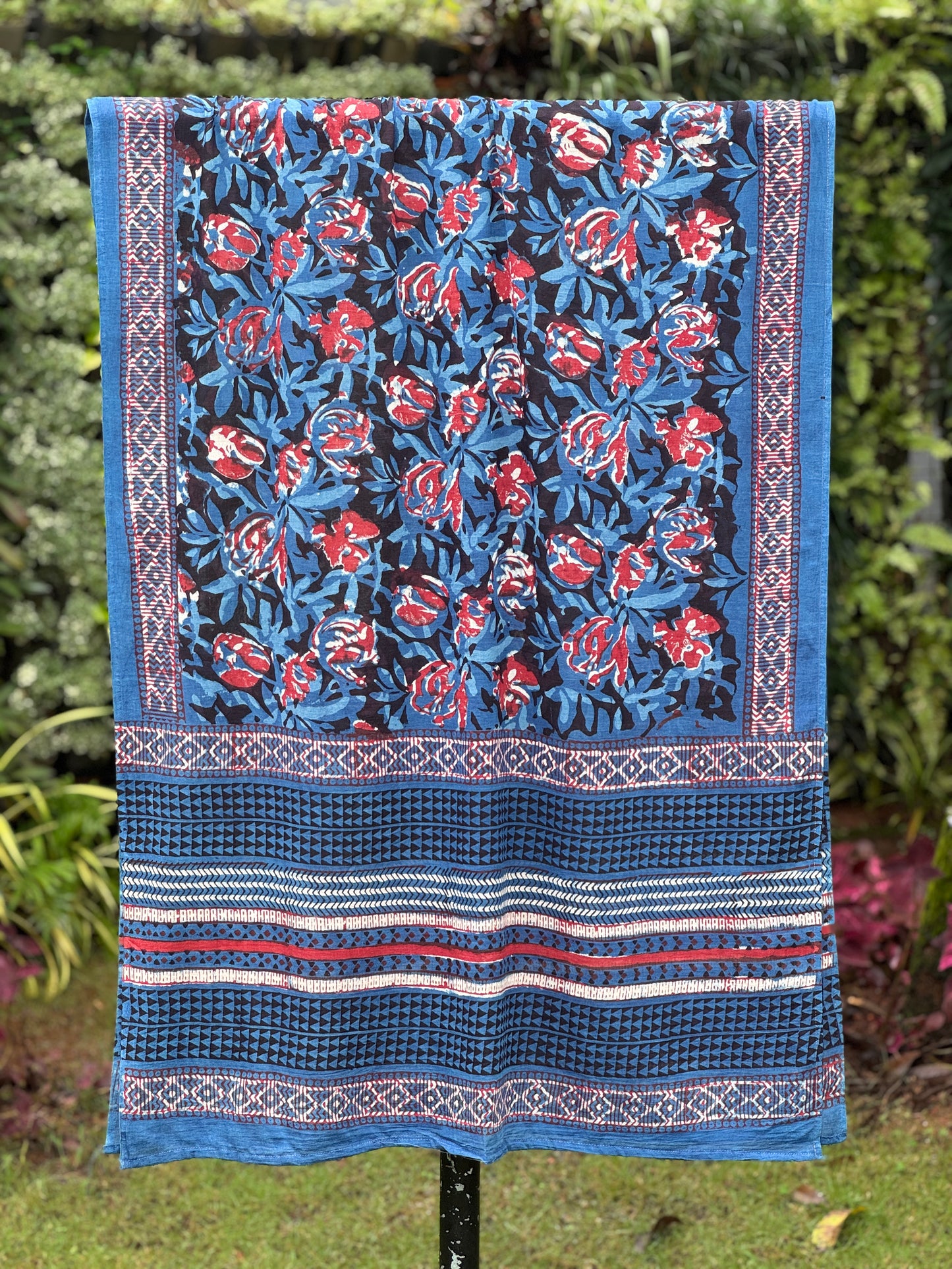 Block Printed Mulmul Cotton Dupatta