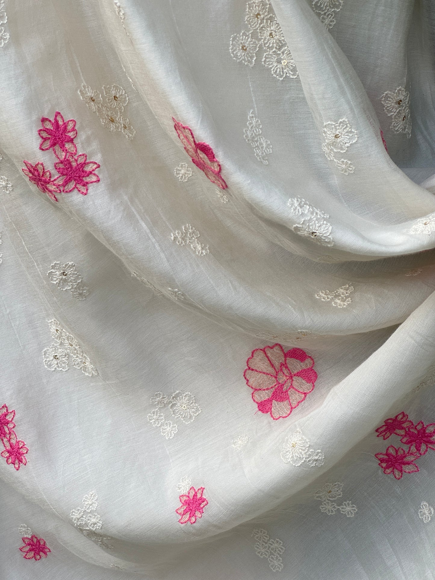 Embroidered 40 gm Banrasi Chanderi Fabric