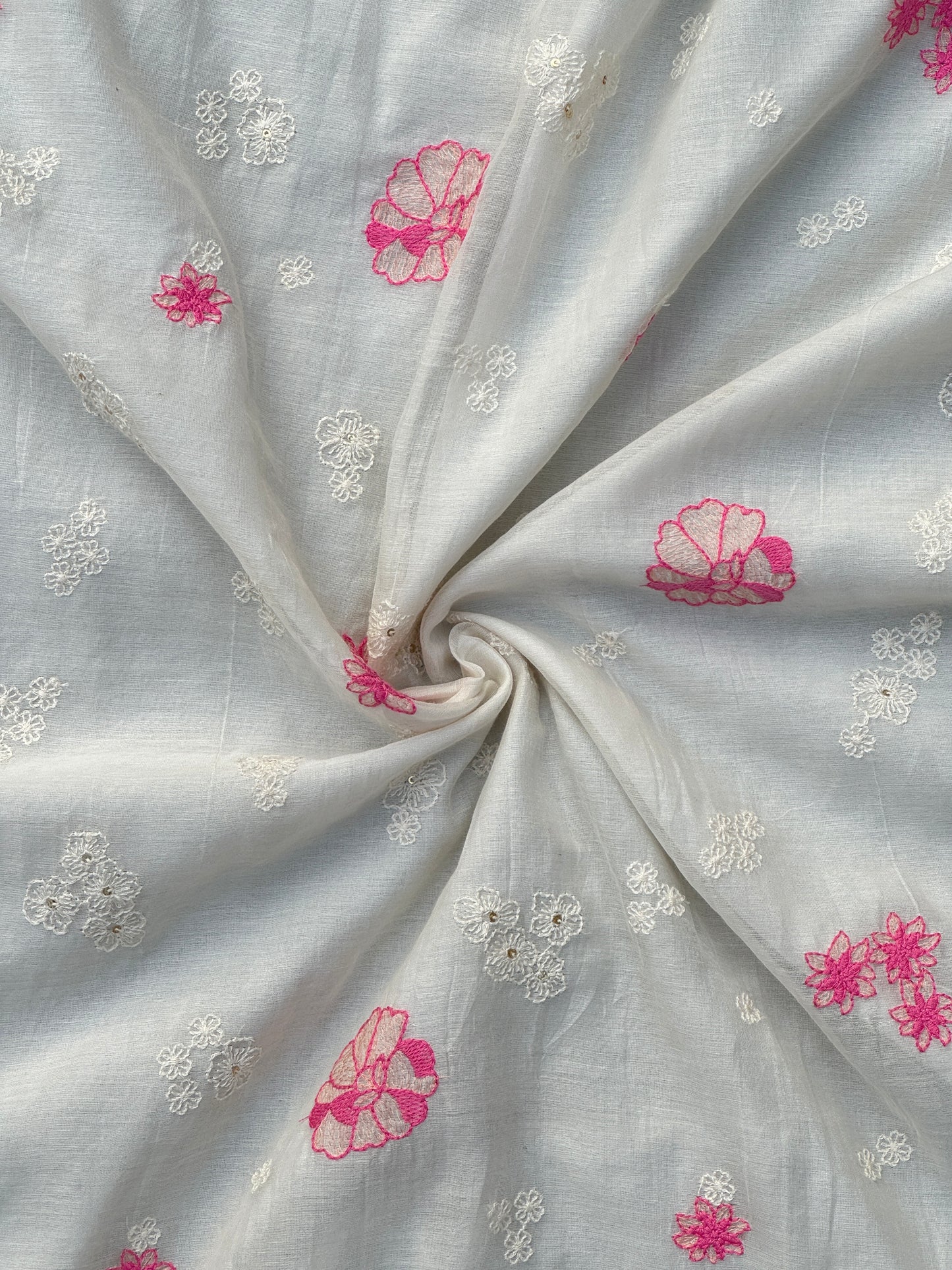 Embroidered 40 gm Banrasi Chanderi Fabric