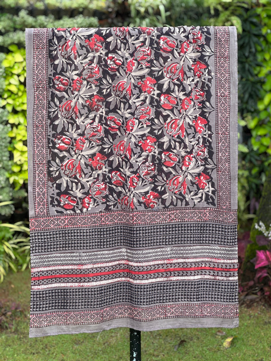 Block Printed Mulmul Cotton Dupatta