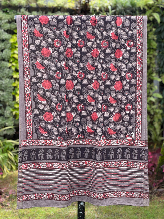 Block Printed Mulmul Cotton Dupatta