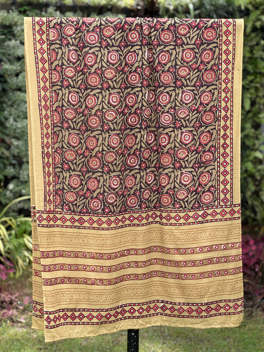 Block Printed Mulmul Cotton Dupatta