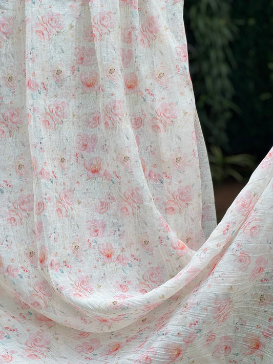 Digital Printed Banrasi Mul Chanderi Fabric