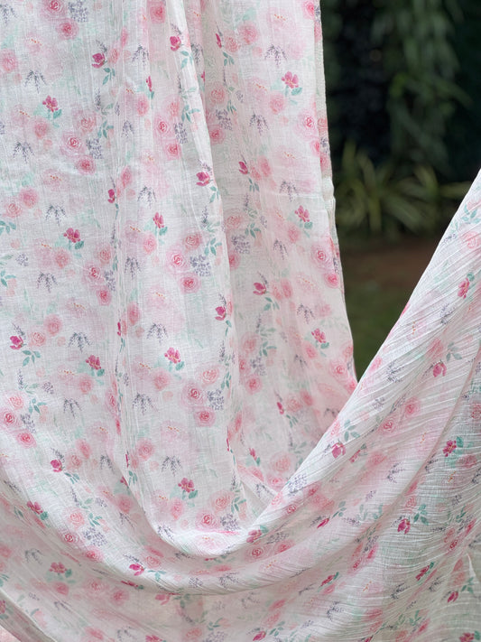 Digital Printed Banarasi Mul Chanderi Fabric