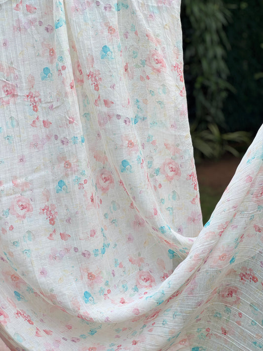 Digital Printed Banarasi Mul Chanderi Fabric