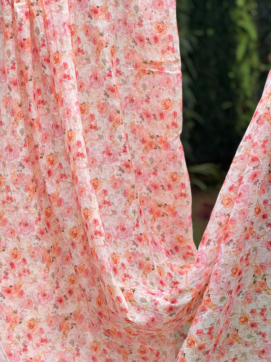 Digital Printed Banrasi Mul Chanderi Fabric