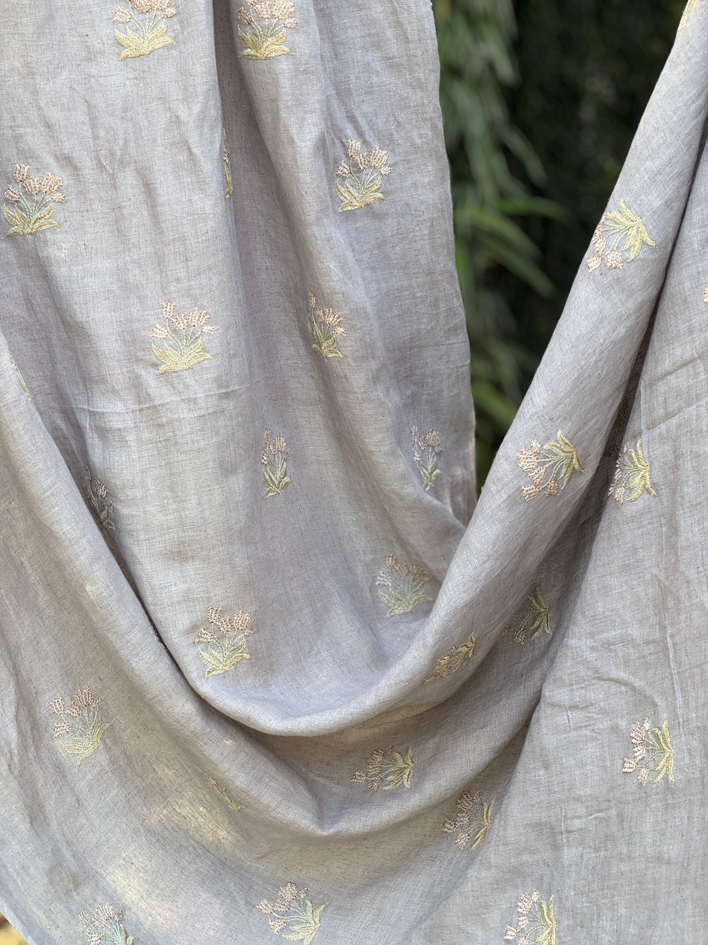 Embroidered  Linen Fabric