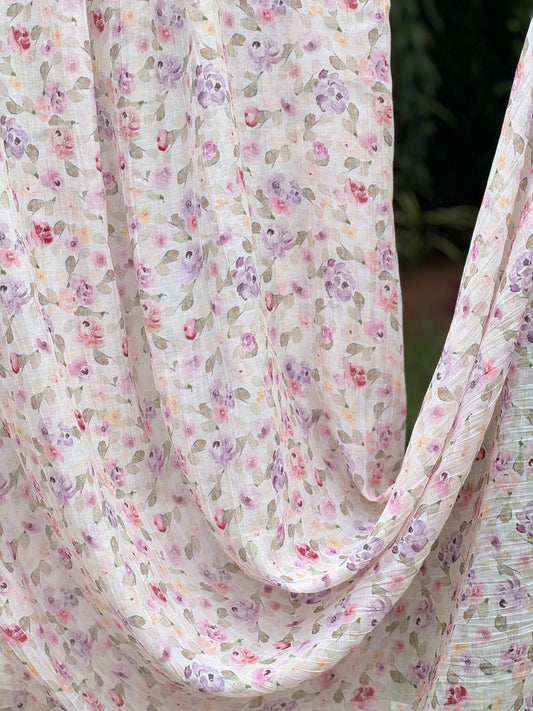 Digital Printed Banrasi Mul Chanderi Fabric