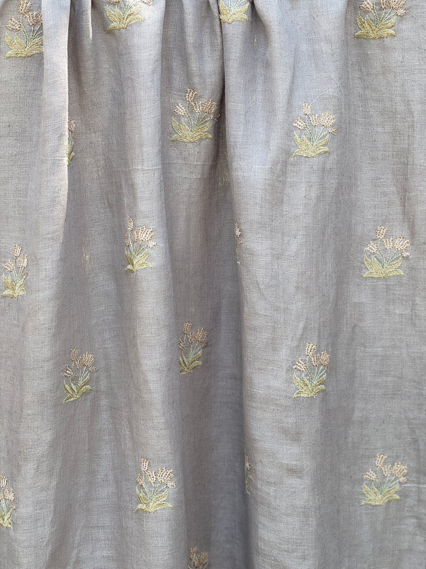 Embroidered  Linen Fabric