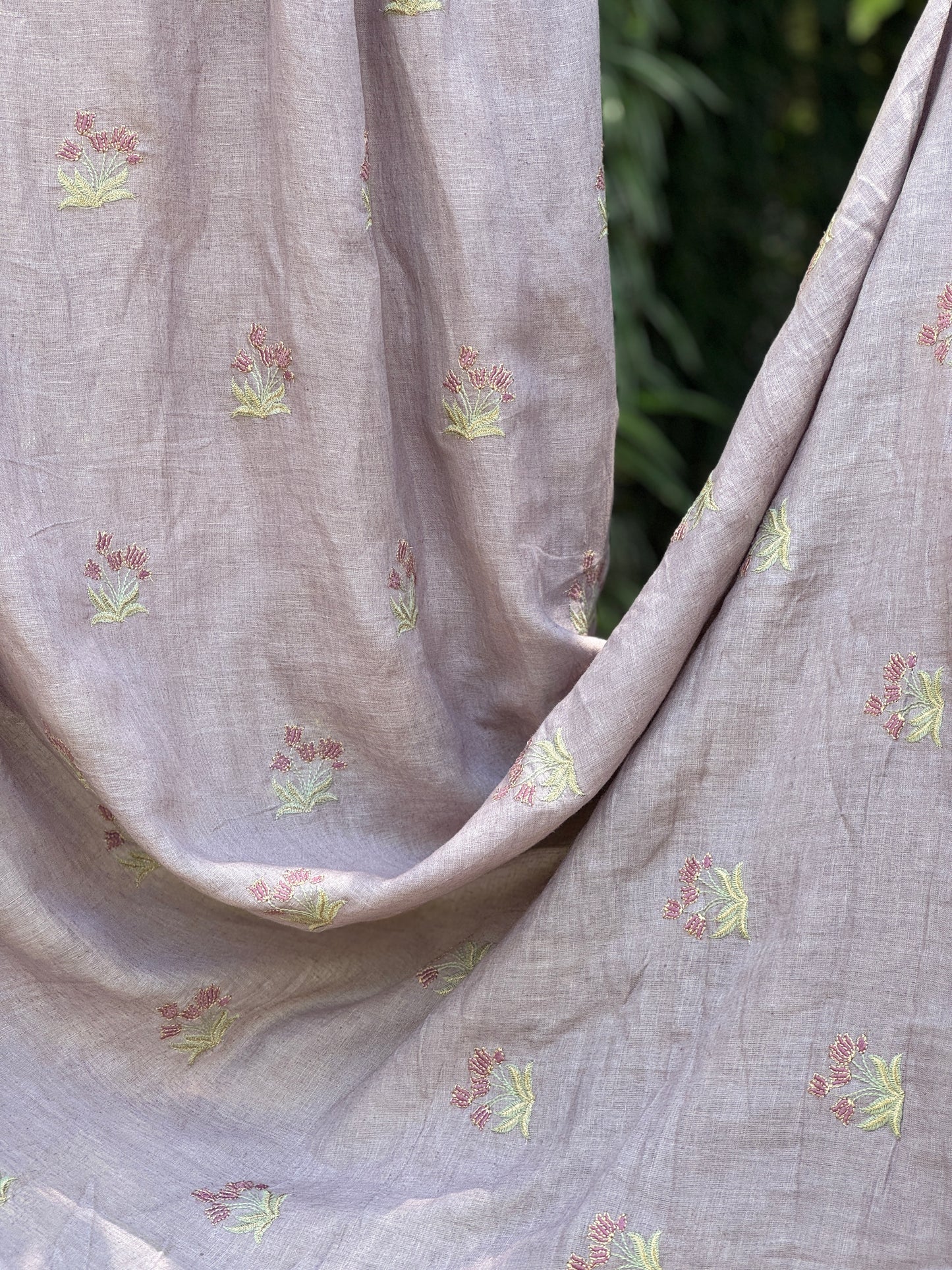Embroidered  Linen Fabric