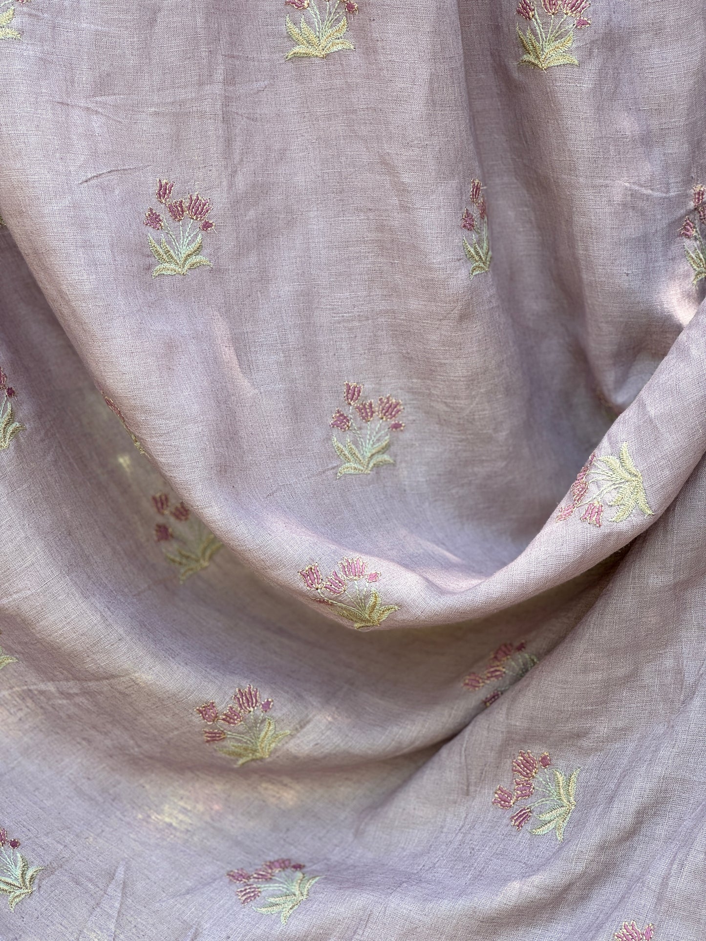 Embroidered  Linen Fabric