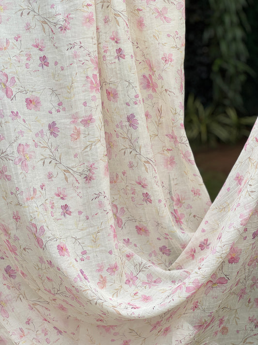 Digital Printed Banrasi Mul Chanderi Fabric