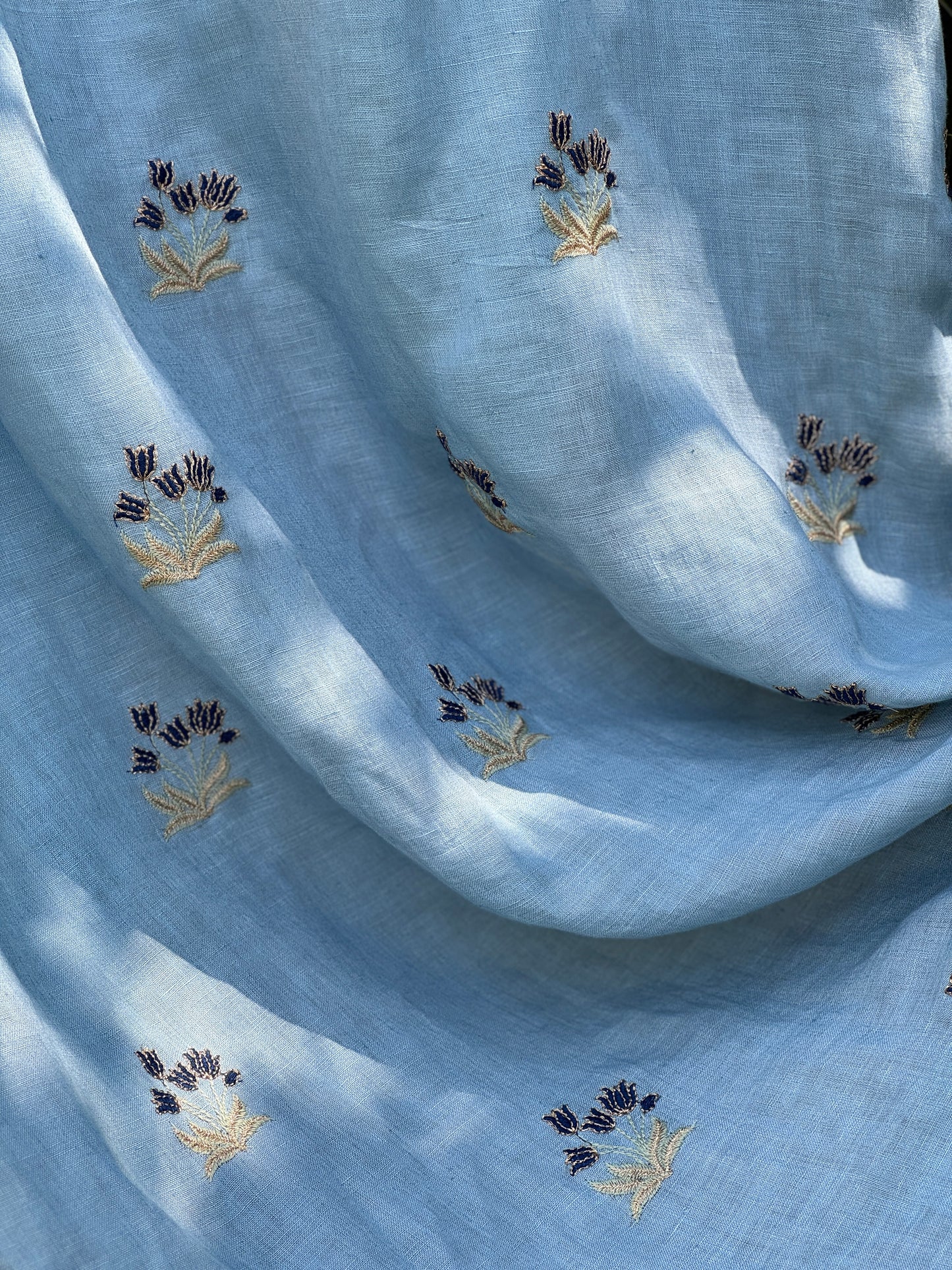 Embroidered  Linen Fabric