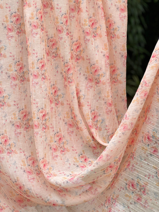 Digital Printed Banarasi Mul Chanderi Fabric