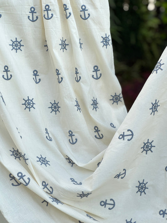 Embroidered Kora Cotton Fabric