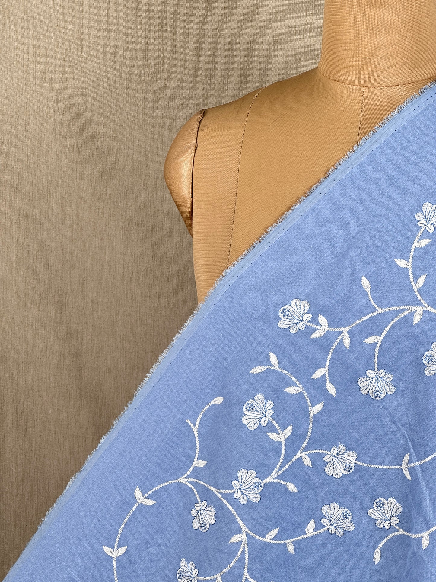 Embroidered Voile Cotton Fabric