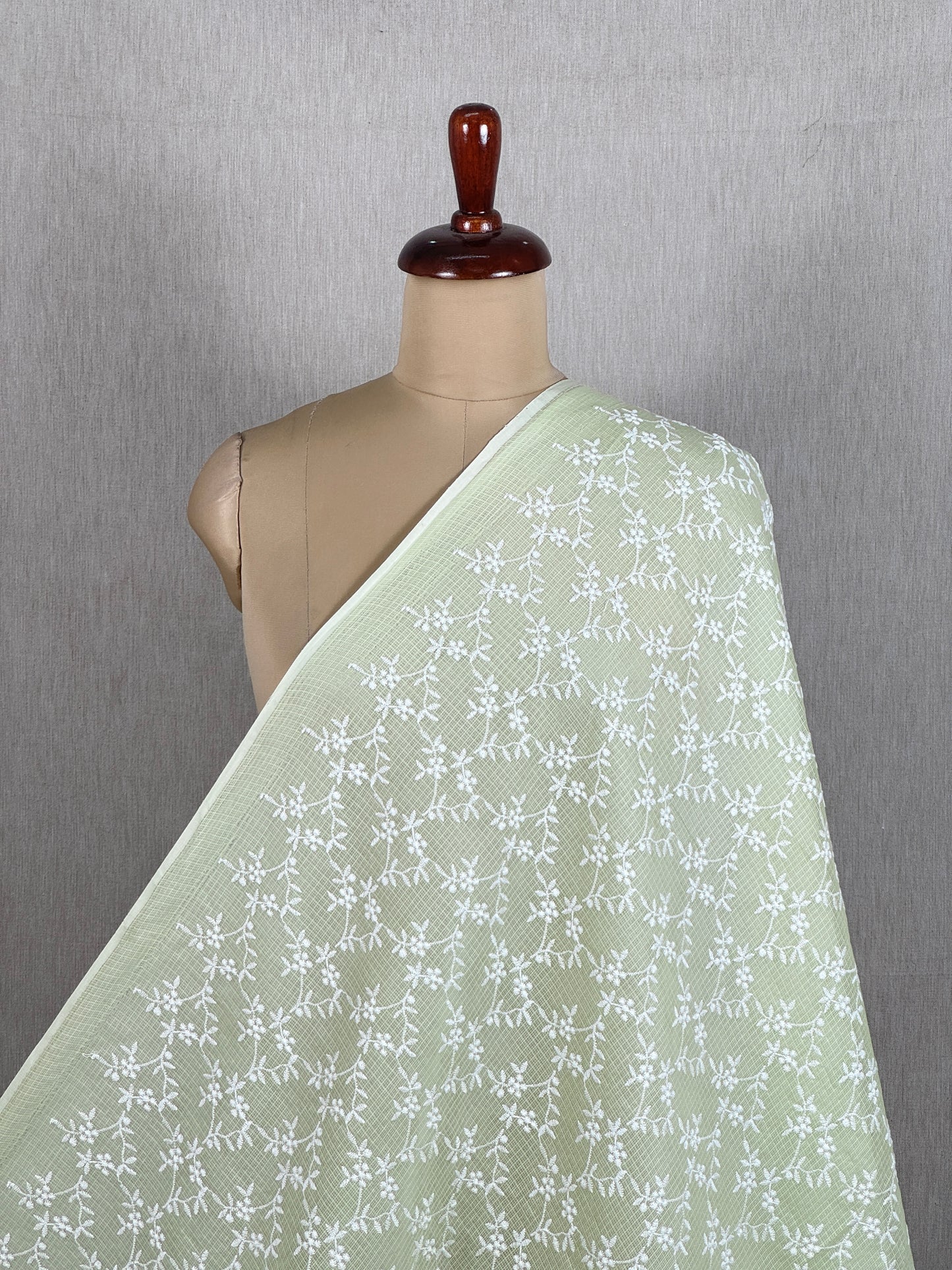 Embroidered Kota Fabric