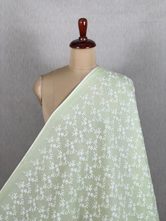 Embroidered Kota Fabric