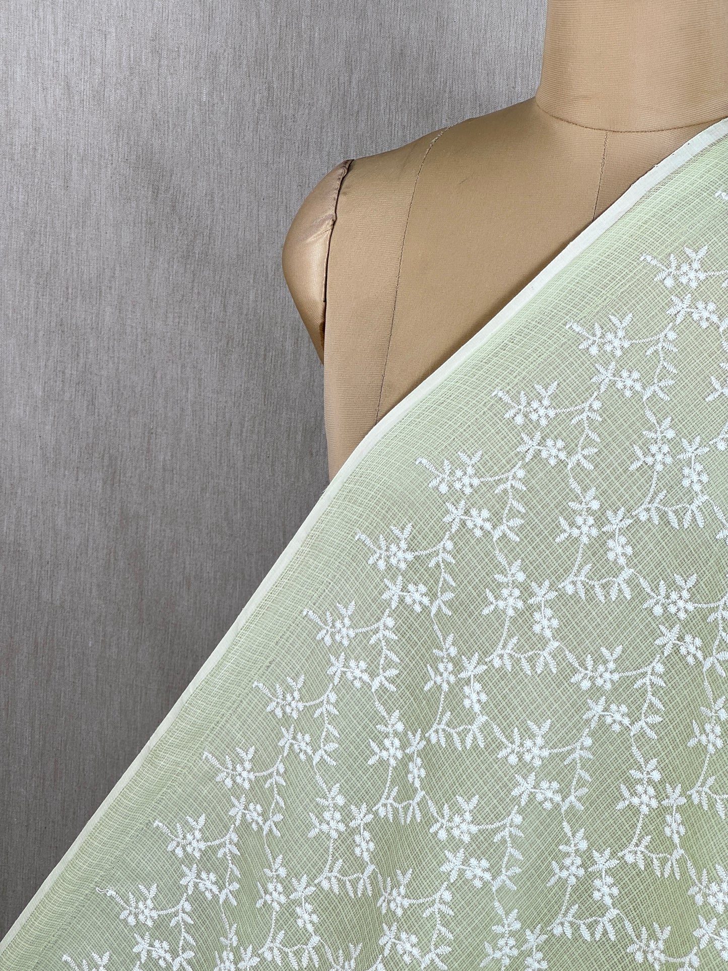 Embroidered Kota Fabric