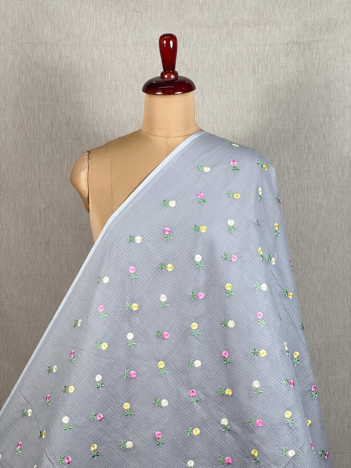 Embroidered Kota Fabric