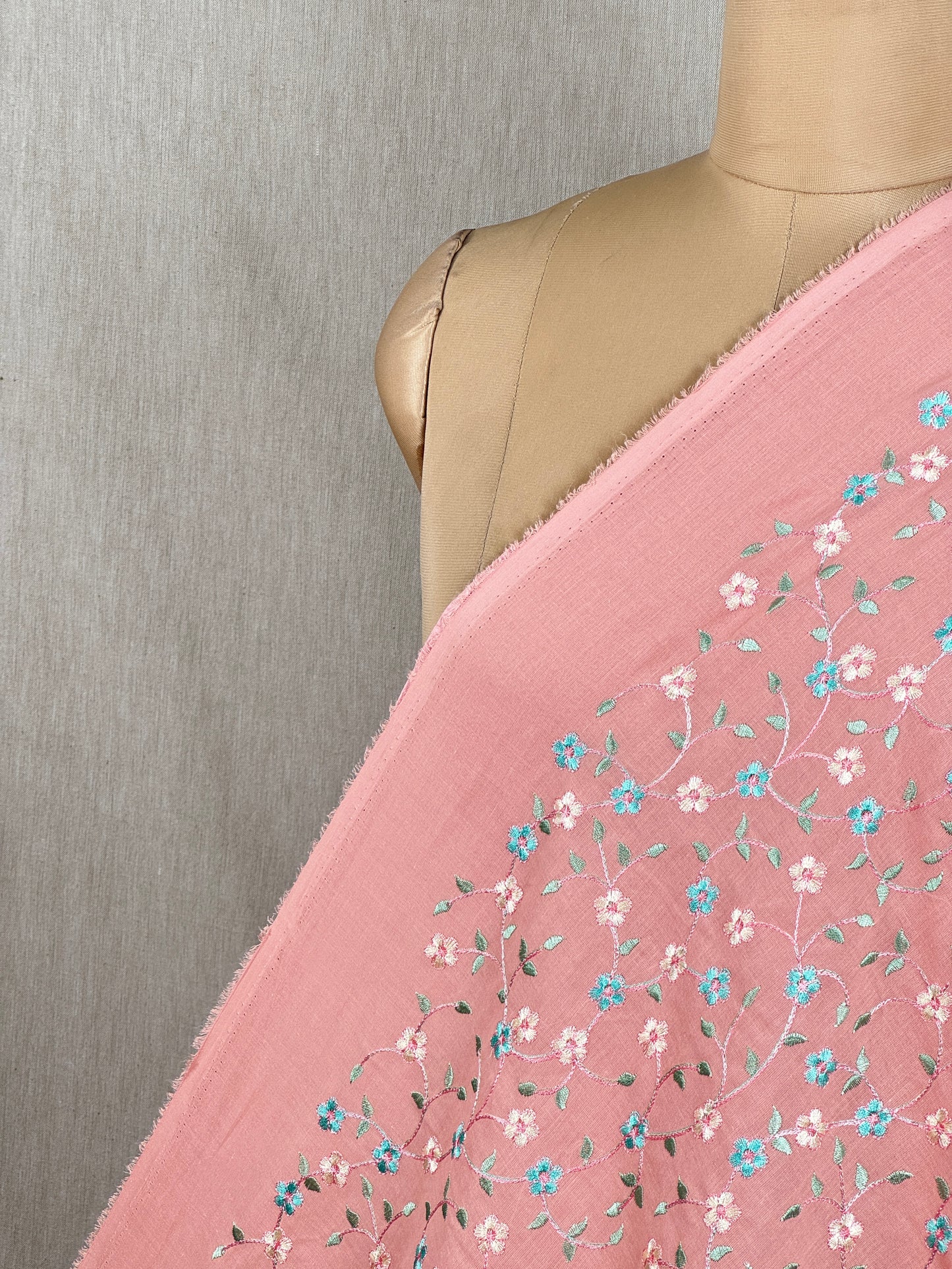 Embroidered Voile Cotton Fabric