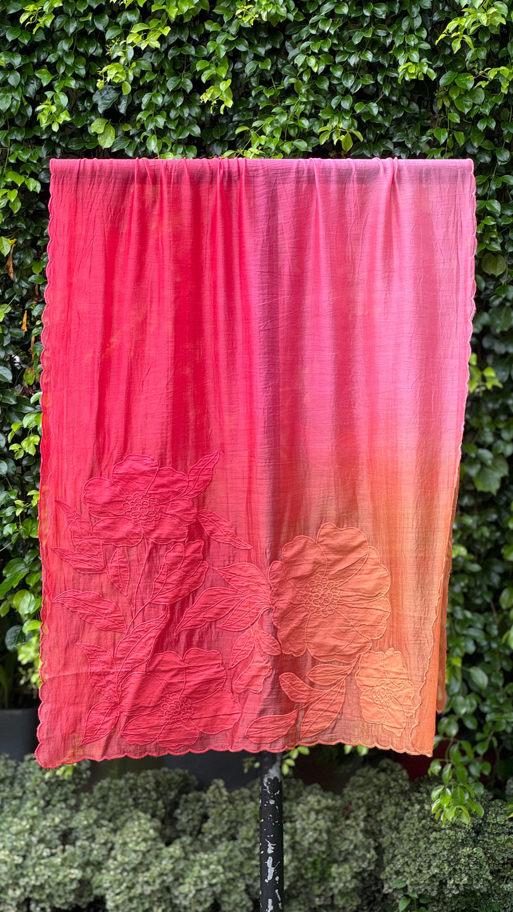 Applique Embroidered 4D Banarasi Silk Chanderi Dupatta