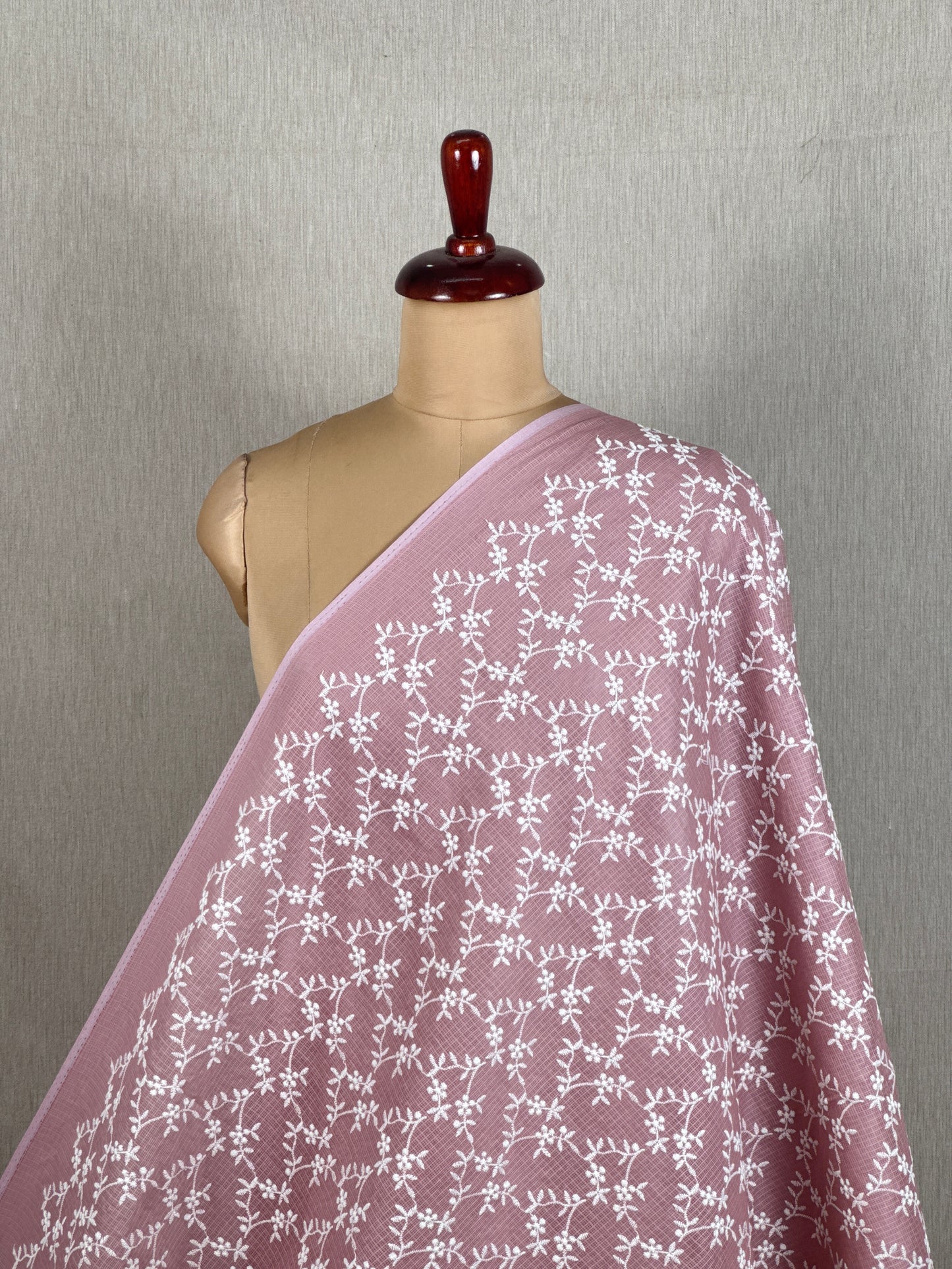 Embroidered Kota Fabric