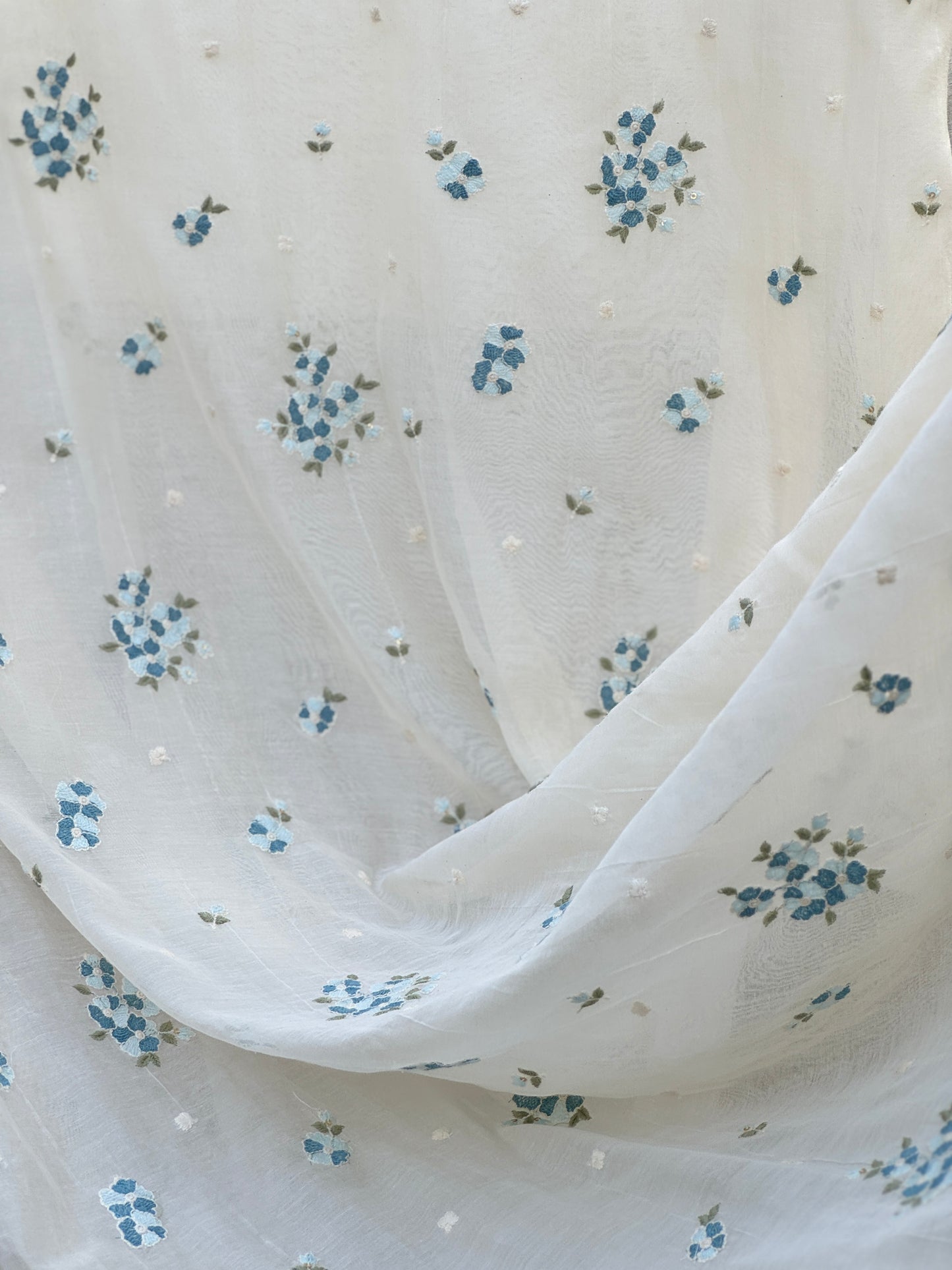 Embroidered 40 gm Banarasi Chanderi Fabric