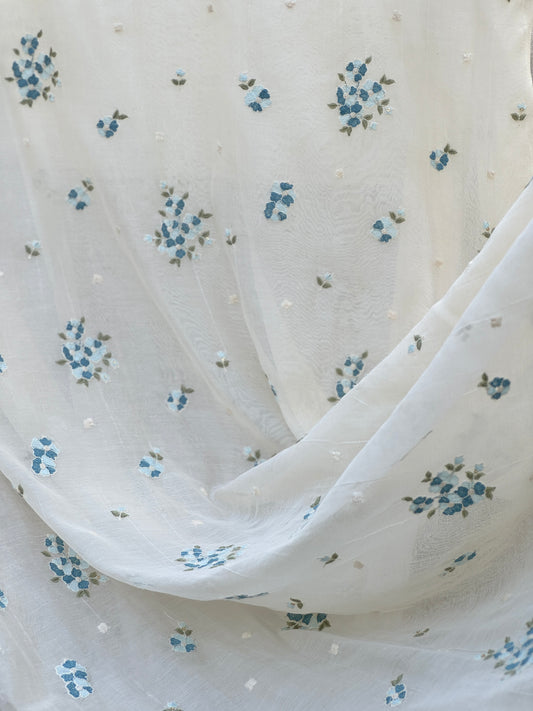 Embroidered 40 gm Banarasi Chanderi Fabric