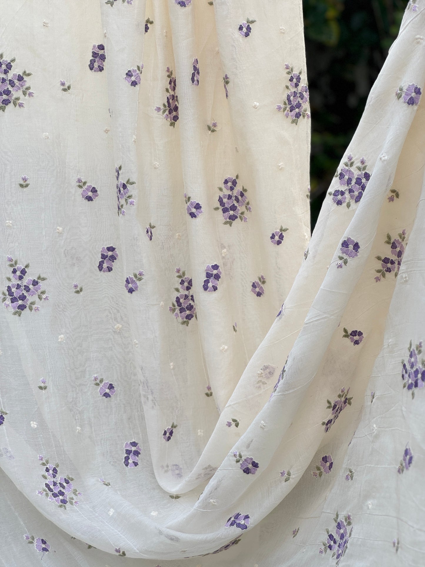 Embroidered 40 gm Banarasi Chanderi Fabric