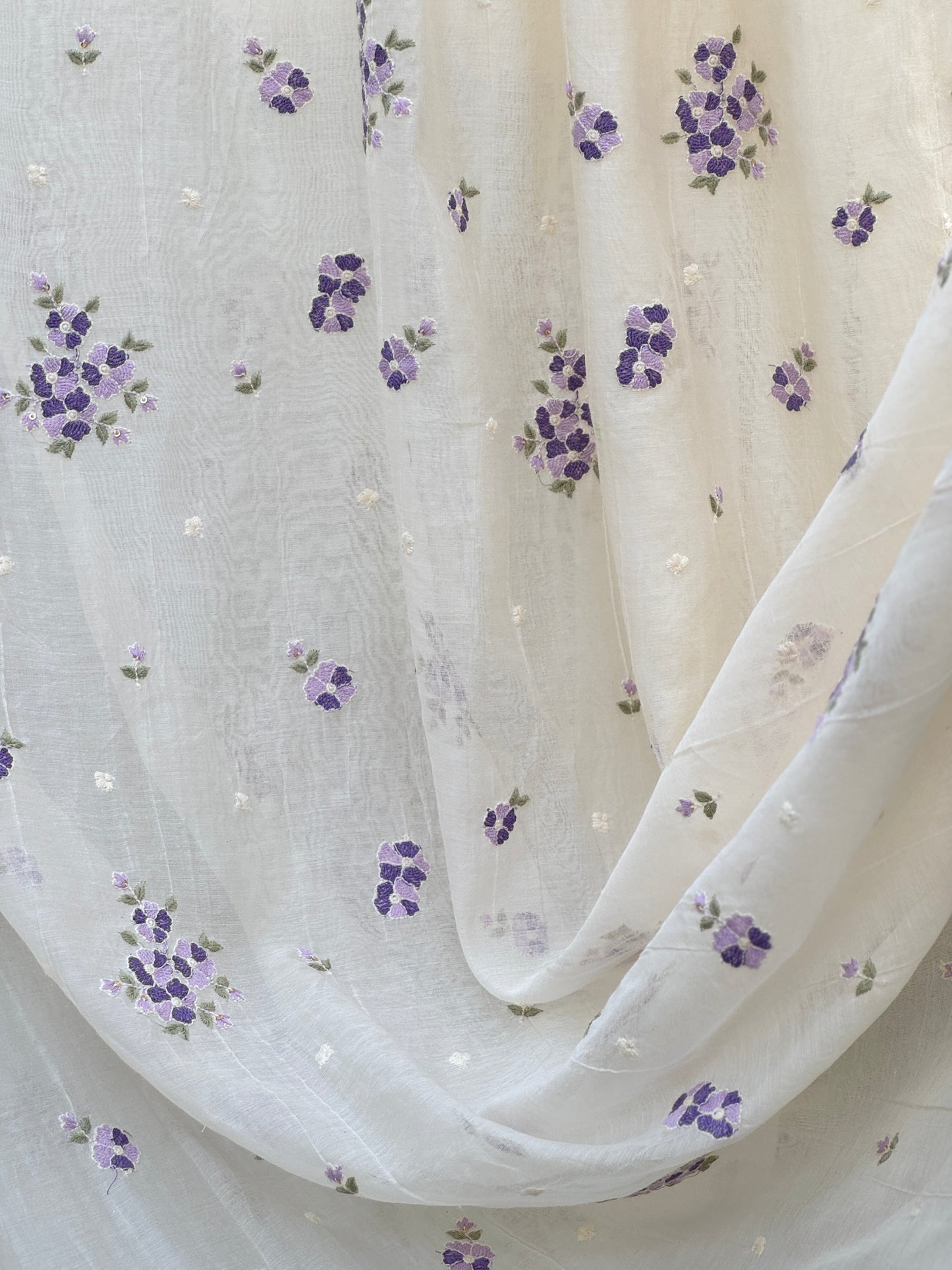 Embroidered 40 gm Banarasi Chanderi Fabric