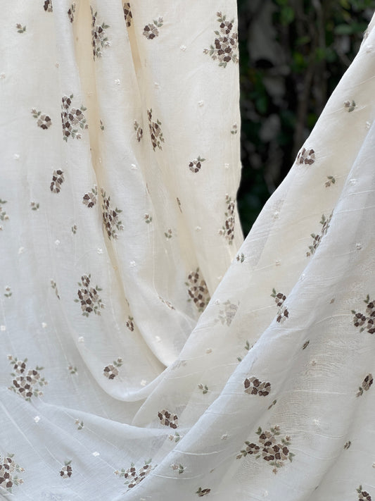 Embroidered 40 gm Banarasi Chanderi Fabric