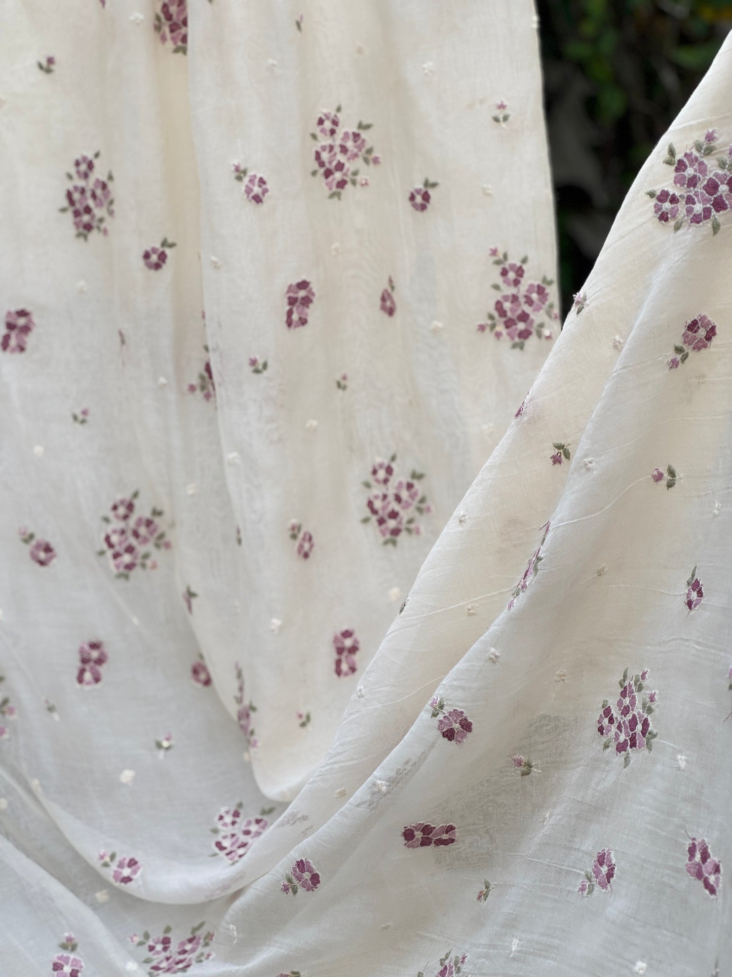 Embroidered 40 gm Banarasi Chanderi Fabric