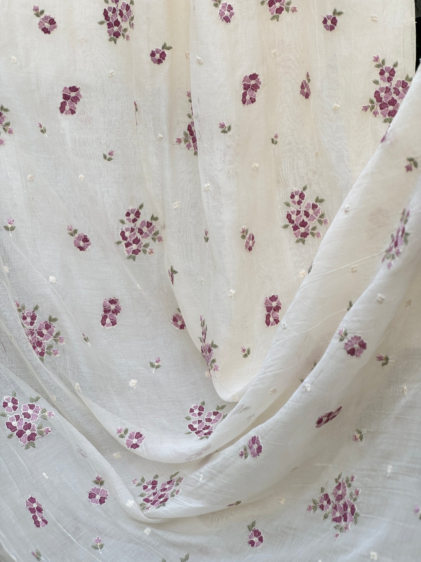 Embroidered 40 gm Banarasi Chanderi Fabric