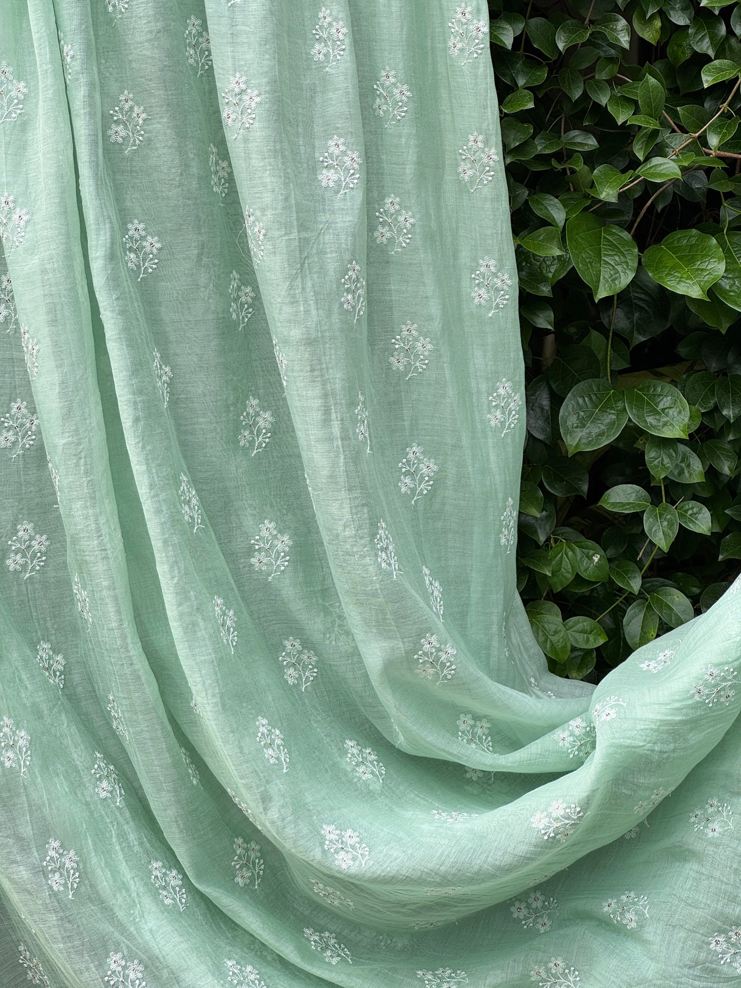 Embroidered 40 gm Banarasi Chanderi Fabric