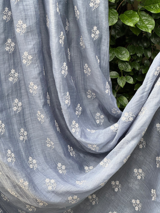 Embroidered 40 gm Banarasi Chanderi Fabric