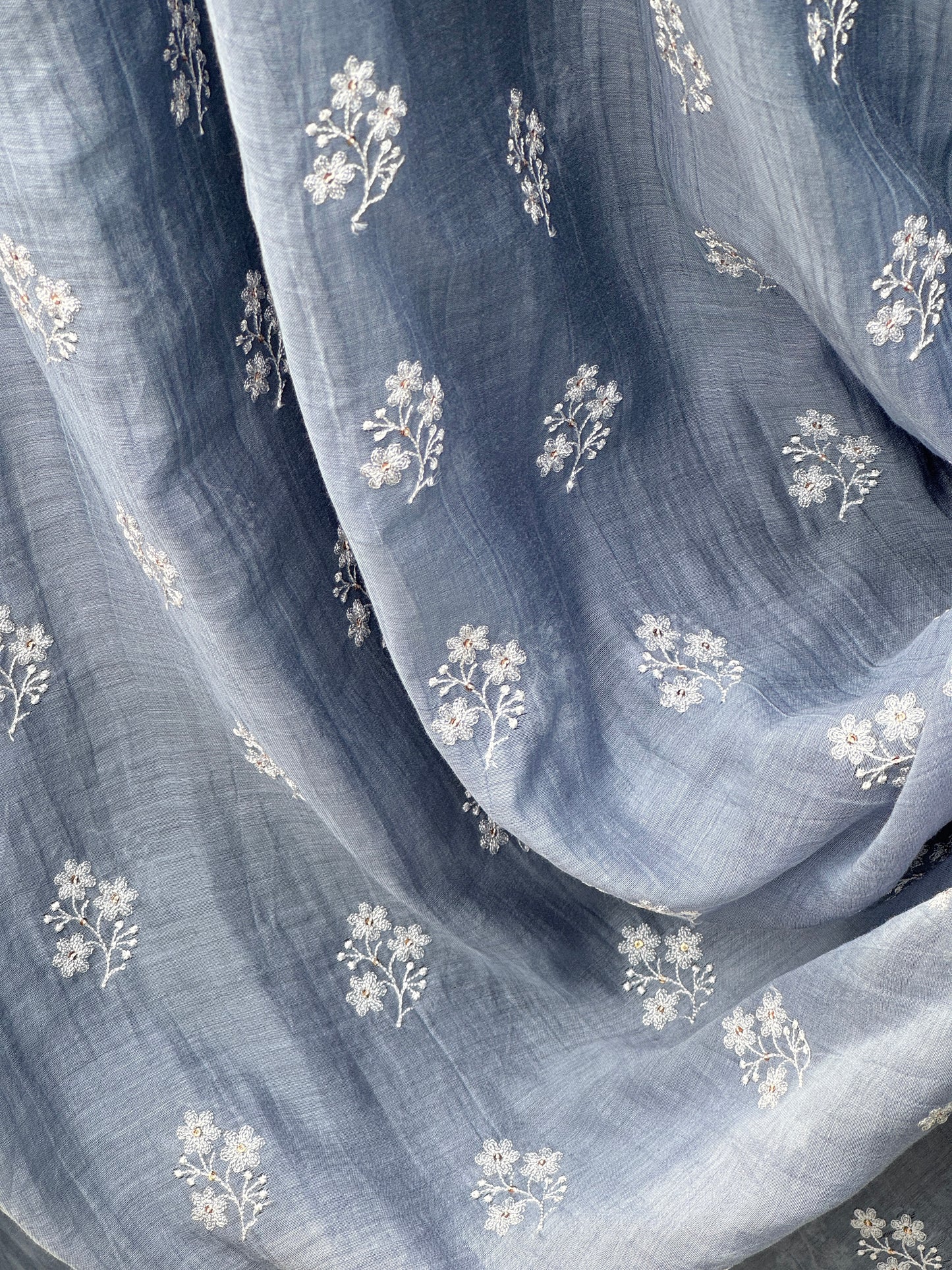 Embroidered 40 gm Banarasi Chanderi Fabric