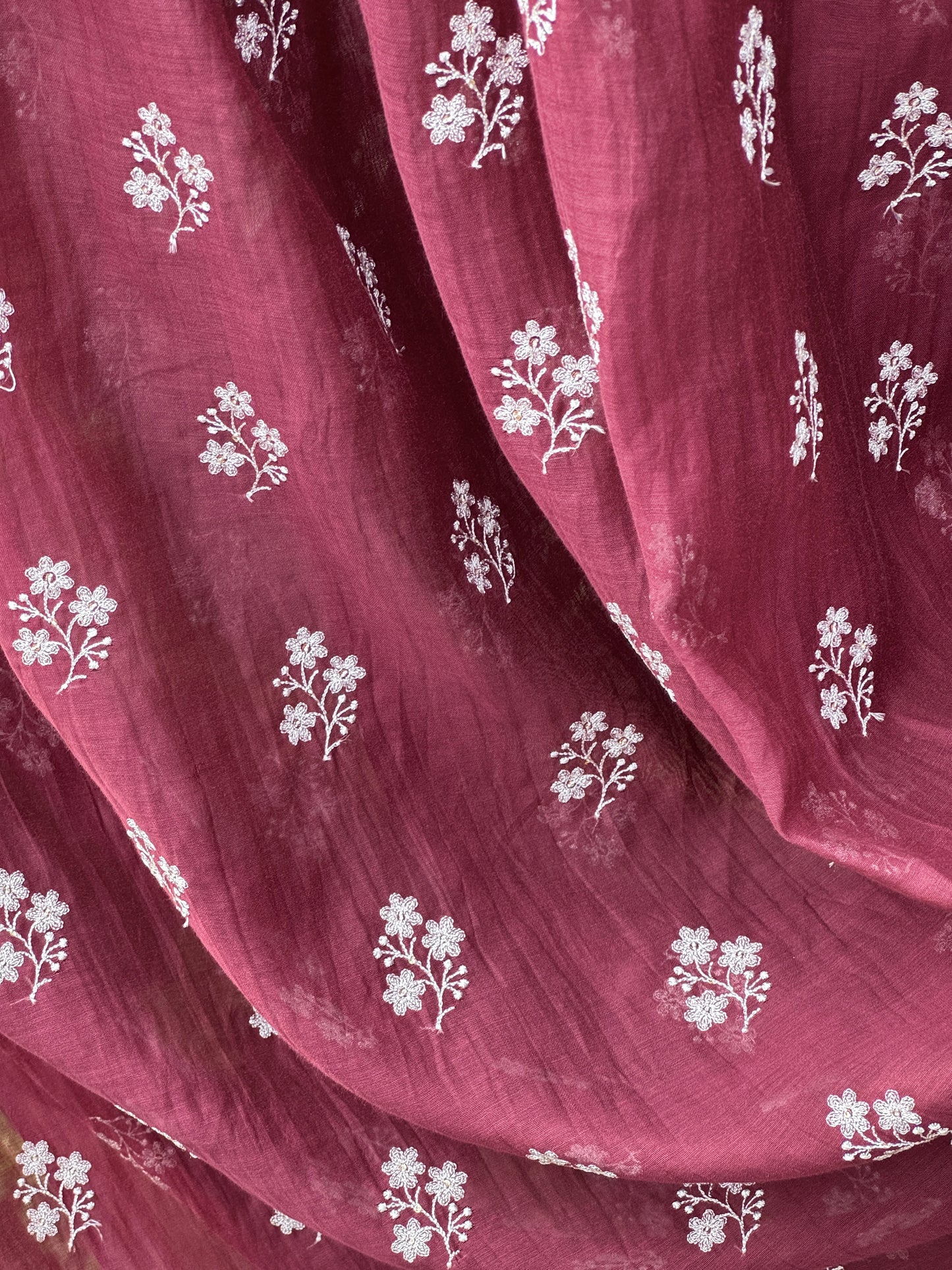Embroidered 40 gm Banarasi Chanderi Fabric